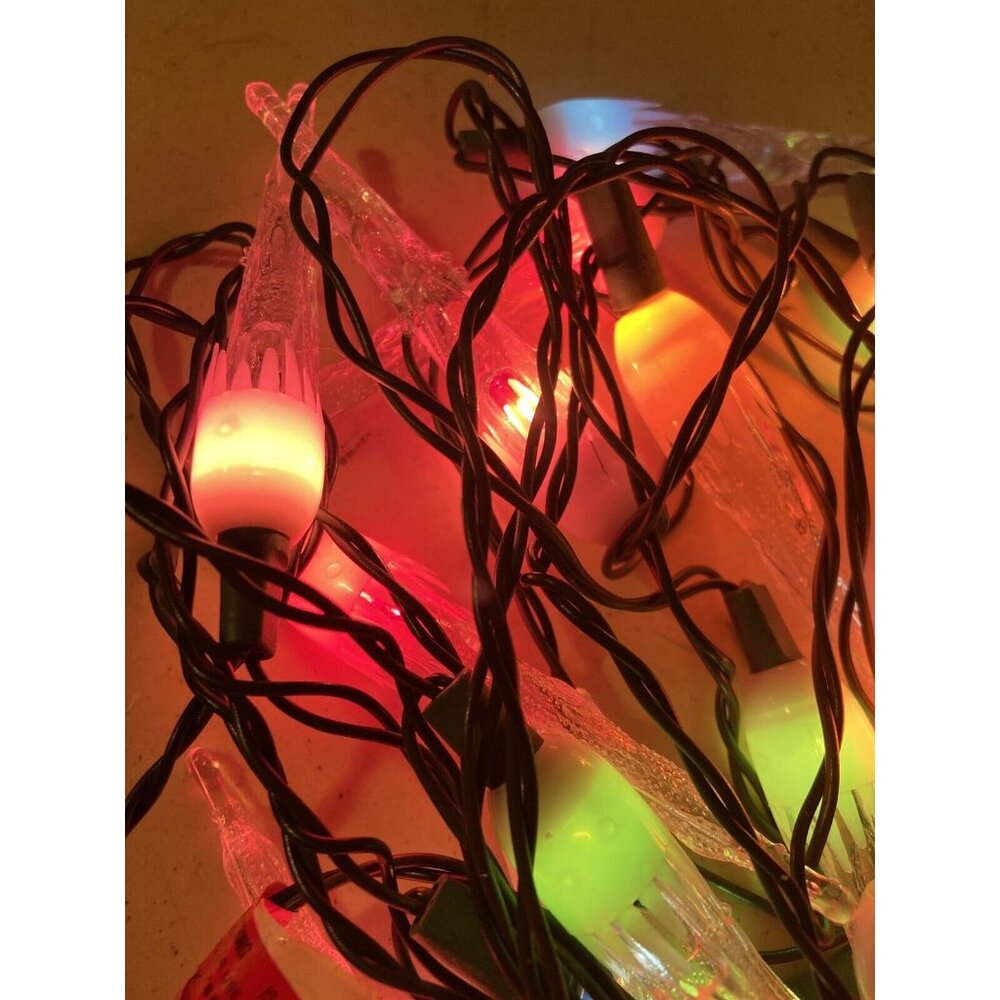 Midget Icicle Lights 20 Multicolor  Indoor Outdoor String Christmas Lights - Picture 5 of 8